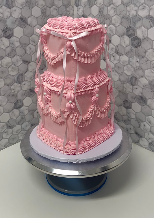 Two Tier Heart Cake